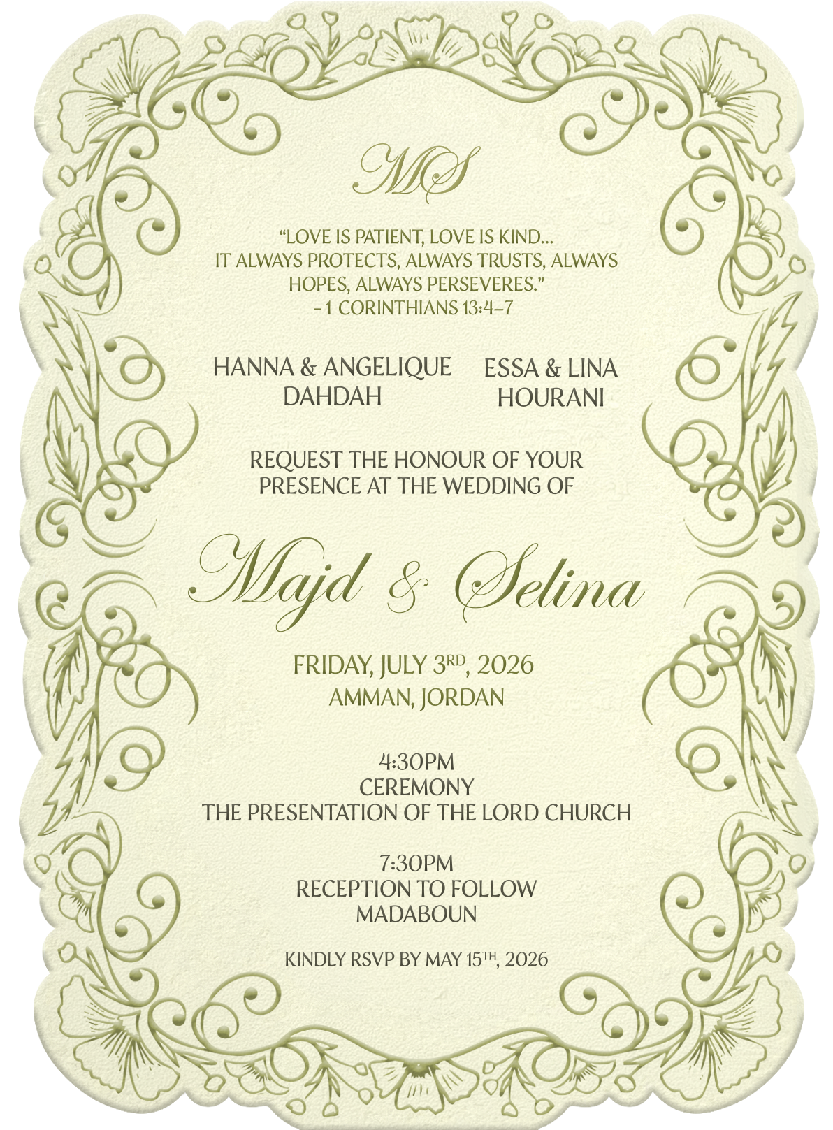 Front of Invitation